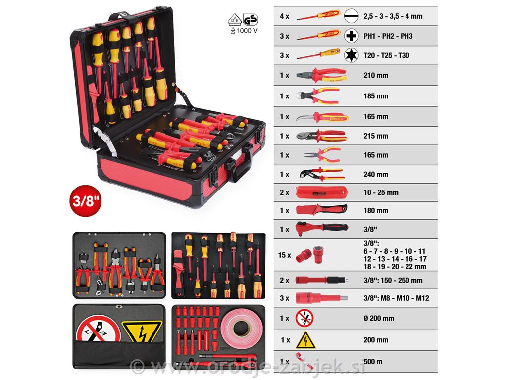 43-piece tool set for electric vehicles KS TOOLS