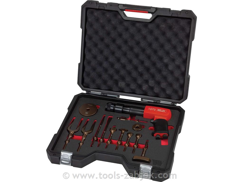 Vibration hammer and 14-piece set of special adapters WELZH